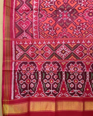 Pink & Orange Navratan Patola Dupatta - SindhoiPatolaArt