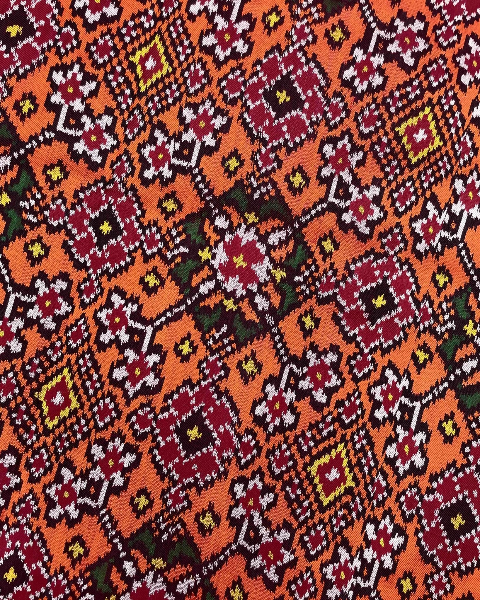 Pink & Orange Navratan Twill Patola Saree - SindhoiPatolaArt