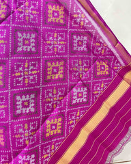 Pink Panchanda Designer Patola Dupatta - SindhoiPatolaArt