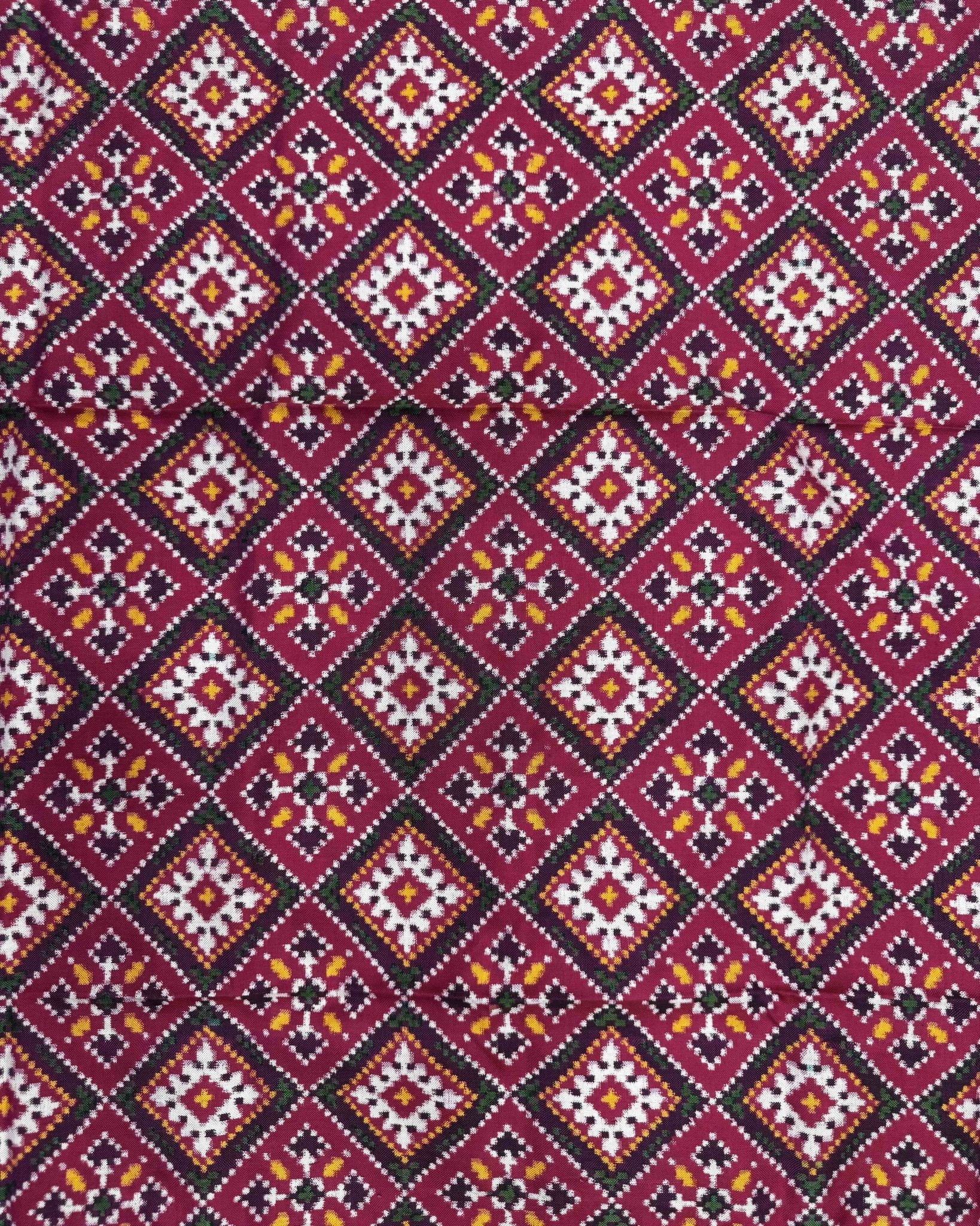 Pink Panchanda Double Ikat Patola Dupatta - SindhoiPatolaArt