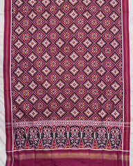 Pink Panchanda Double Ikat Patola Dupatta - SindhoiPatolaArt