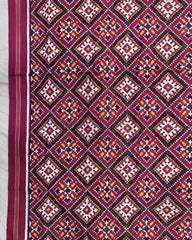 Pink Panchanda Double Ikat Patola Dupatta - SindhoiPatolaArt