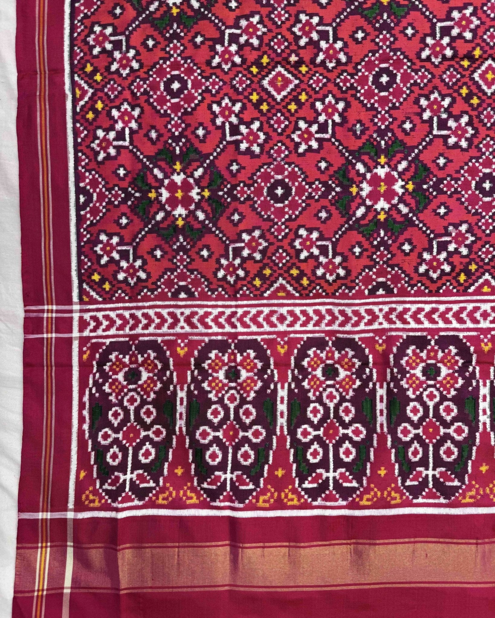 Pink & Peach Pink Navratan Patola Dupatta - SindhoiPatolaArt