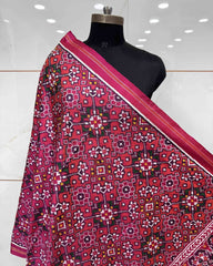 Pink & Peach Pink Navratan Patola Dupatta - SindhoiPatolaArt