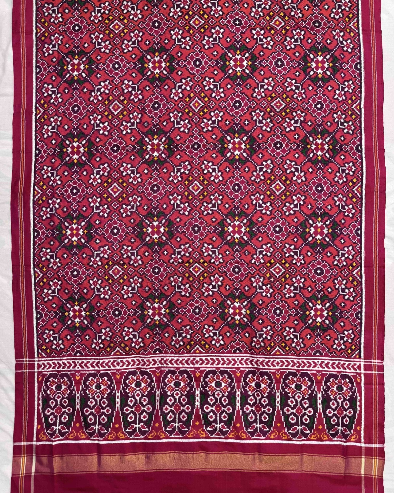 Pink & Peach Pink Navratan Patola Dupatta - SindhoiPatolaArt