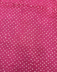 Pink & Peach Pink Shaded Munga Silk Bandhani Saree - SindhoiPatolaArt