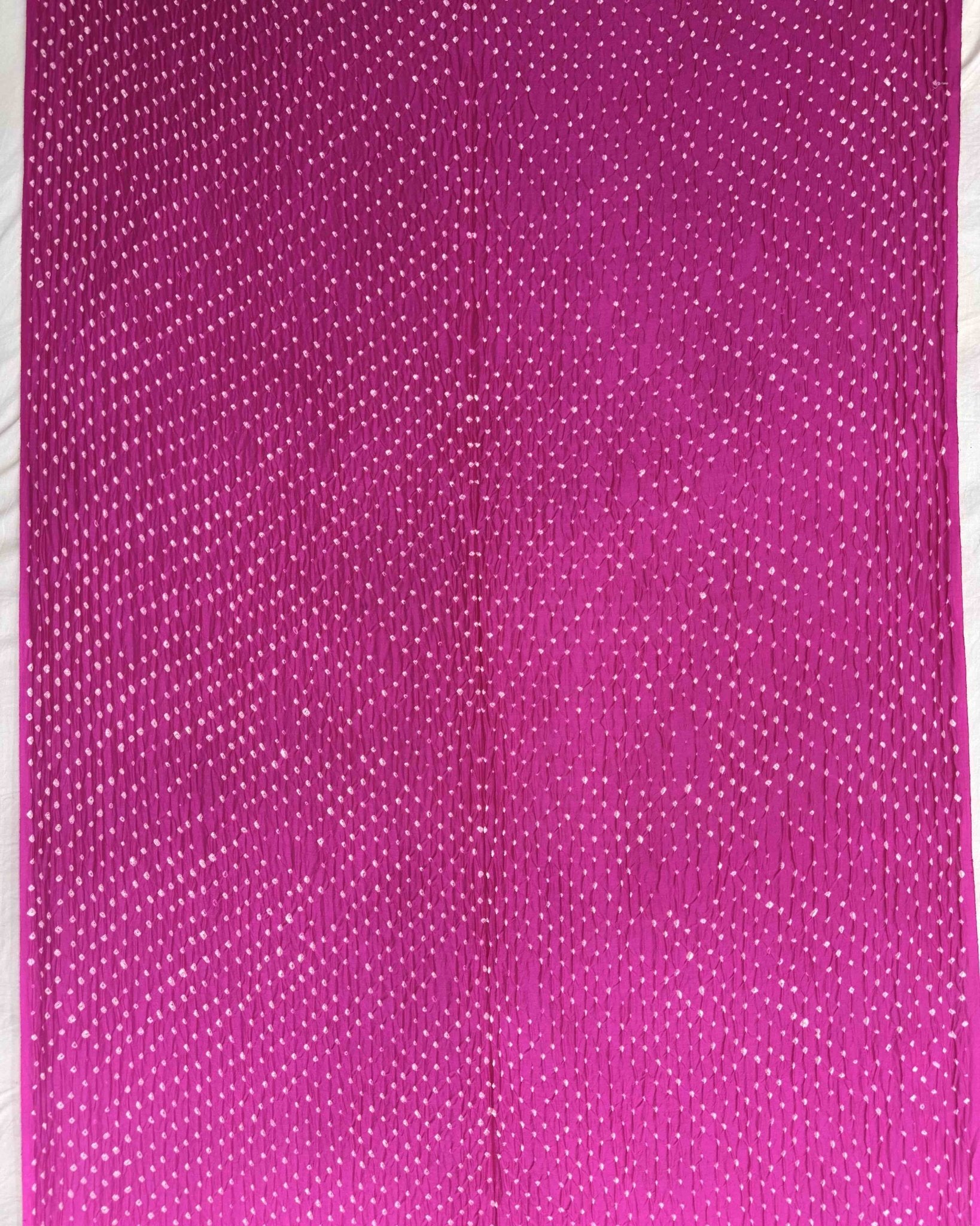 Pink & Peach Pink Shaded Munga Silk Bandhani Saree - SindhoiPatolaArt