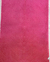 Pink & Peach Pink Shaded Munga Silk Bandhani Saree - SindhoiPatolaArt