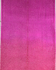 Pink & Peach Pink Shaded Munga Silk Bandhani Saree - SindhoiPatolaArt