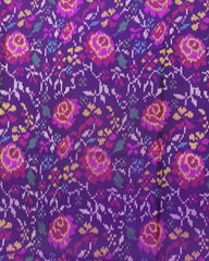Pink & Purple Flower Semi Double Ikat Patola Saree - SindhoiPatolaArt