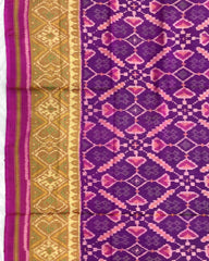 Pink & Purple Manekchowk Patola Saree - SindhoiPatolaArt