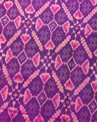 Pink & Purple Manekchowk Patola Saree - SindhoiPatolaArt