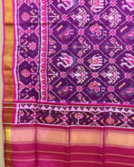 Pink & Purple Narikunj Patola Dupatta - SindhoiPatolaArt