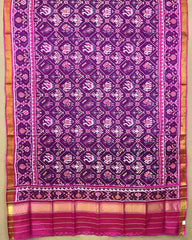 Pink & Purple Narikunj Patola Dupatta - SindhoiPatolaArt