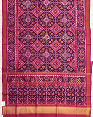 Pink & Purple Navratan Manekchowk Mix Patola Saree - SindhoiPatolaArt