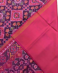 Pink & Purple Navratan Manekchowk Mix Patola Saree - SindhoiPatolaArt
