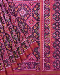 Pink & Purple Navratan Manekchowk Mix Patola Saree - SindhoiPatolaArt