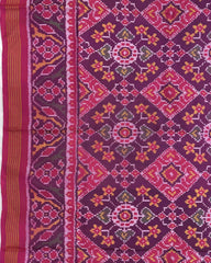Pink & Purple Navratan Manekchowk Mix Patola Saree - SindhoiPatolaArt