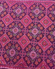 Pink & Purple Navratan Manekchowk Mix Patola Saree - SindhoiPatolaArt