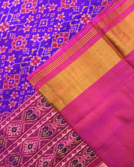 Pink & Purple Navratan Patola Saree - SindhoiPatolaArt