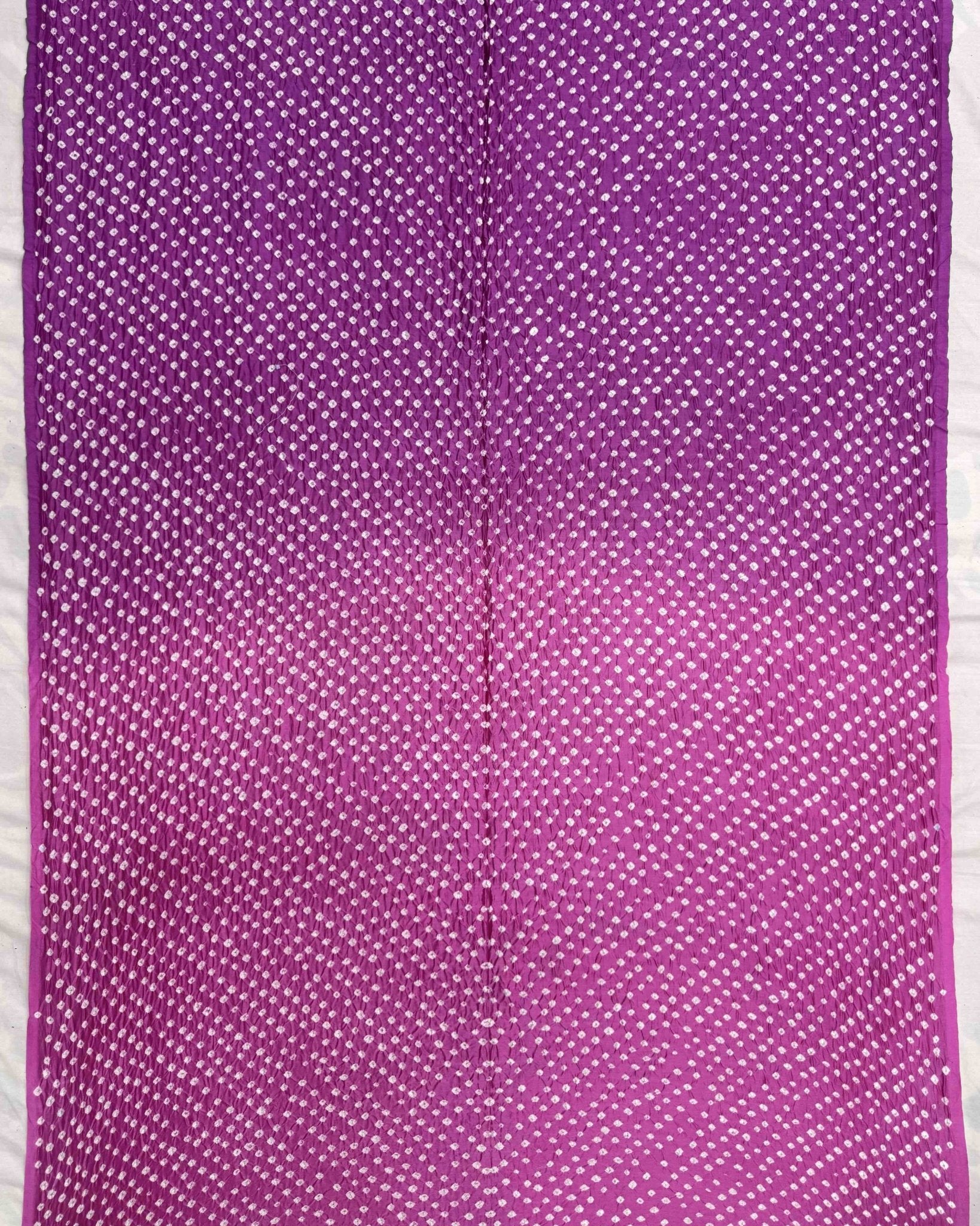Pink & Purple Shaded Chanderi Bandhani Saree - SindhoiPatolaArt