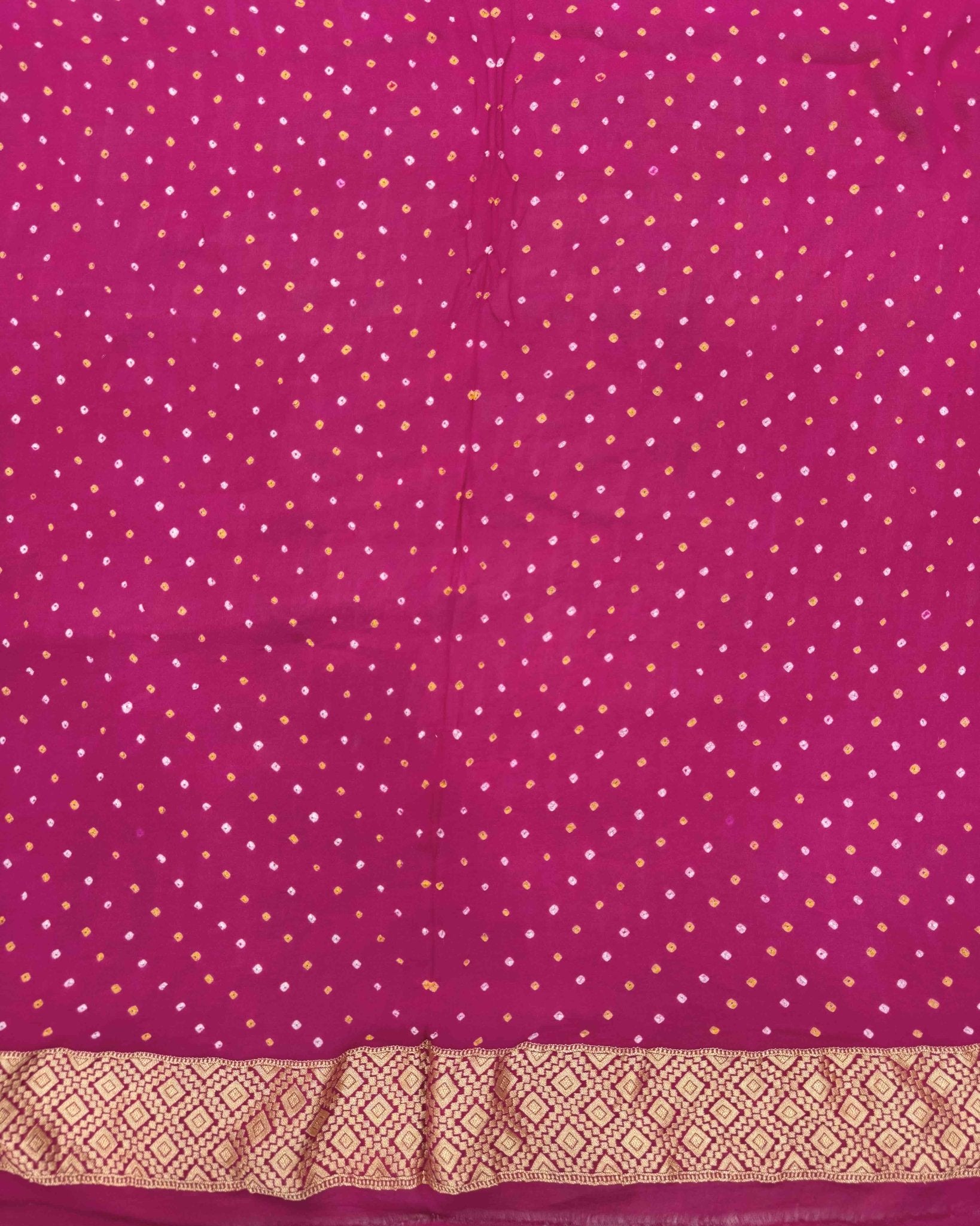 Pink & Purple Shaded Georgette Bandhani Saree - SindhoiPatolaArt