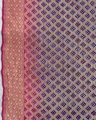 Pink & Purple Shaded Georgette Bandhani Saree - SindhoiPatolaArt