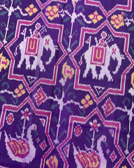 Pink & Purple Star Narikunj Figure Patola Saree - SindhoiPatolaArt