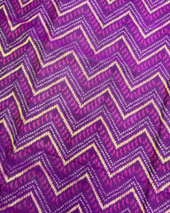 Pink & Purple Zig Zag Lining Patola Saree - SindhoiPatolaArt