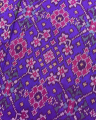 Pink & Purplish Blue Navratan Patola Saree - SindhoiPatolaArt