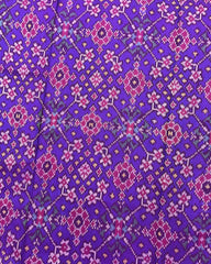 Pink & Purplish Blue Navratan Patola Saree - SindhoiPatolaArt