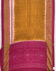 Pink & Rust Bandhani Patola Saree - SindhoiPatolaArt
