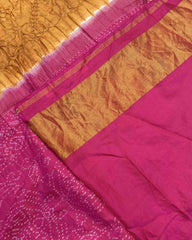 Pink & Rust Bandhani Patola Saree - SindhoiPatolaArt