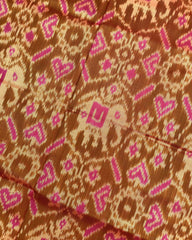 Pink & Rust Manekchowk Elephant Patola Saree - SindhoiPatolaArt
