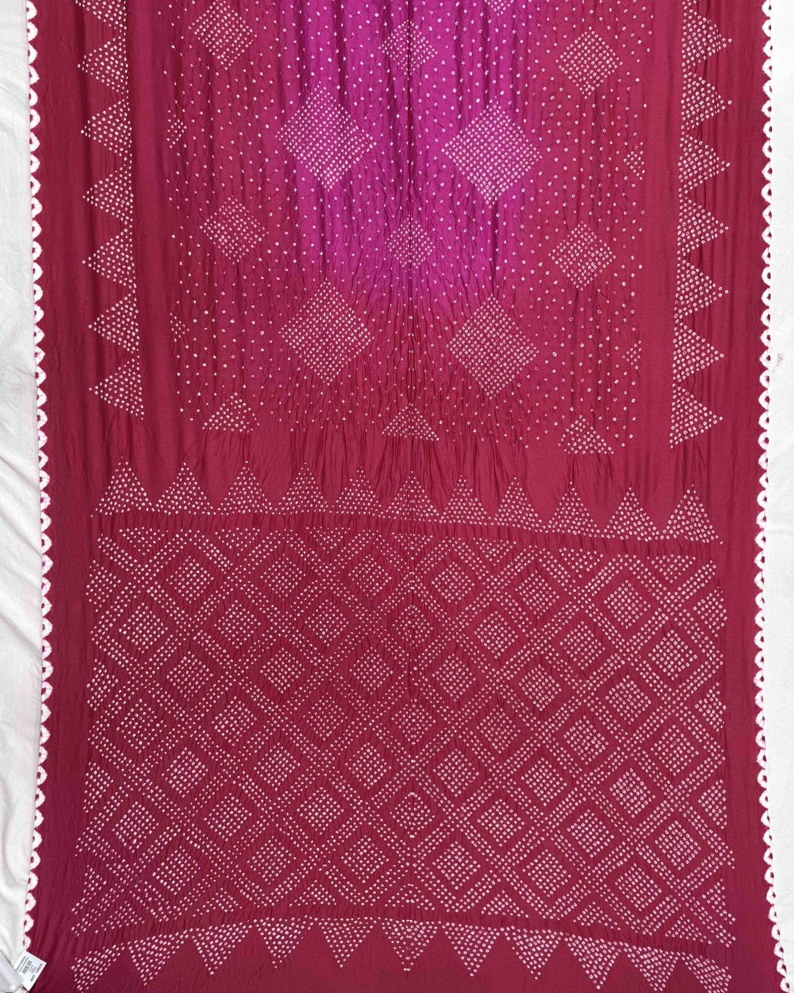Pink Shaded Chiniya Bandhani Saree - SindhoiPatolaArt