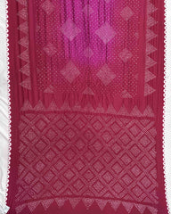 Pink Shaded Chiniya Bandhani Saree - SindhoiPatolaArt
