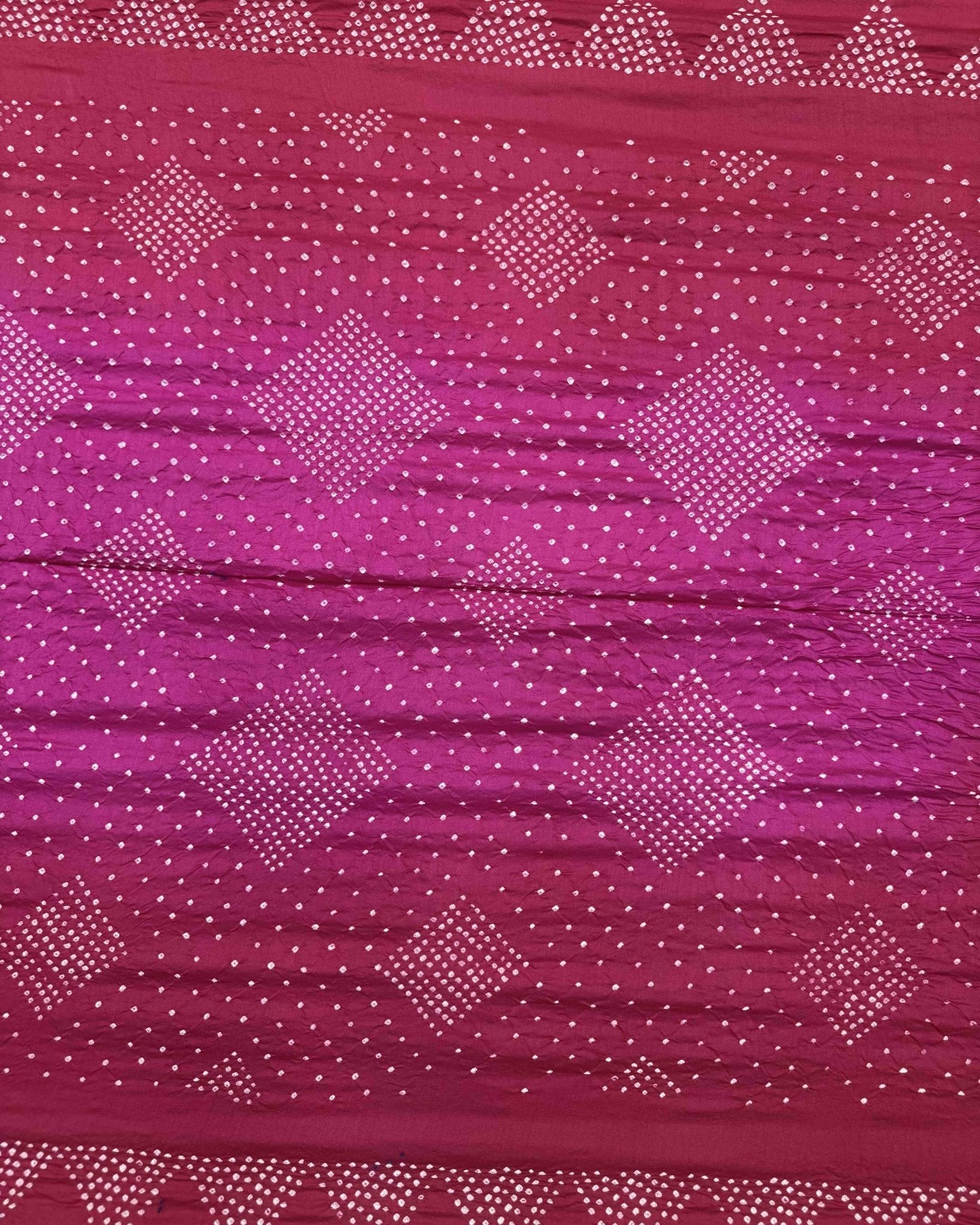 Pink Shaded Chiniya Bandhani Saree - SindhoiPatolaArt