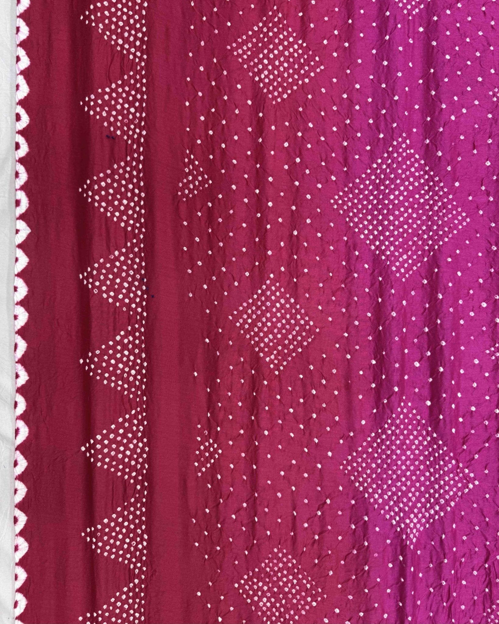Pink Shaded Chiniya Bandhani Saree - SindhoiPatolaArt