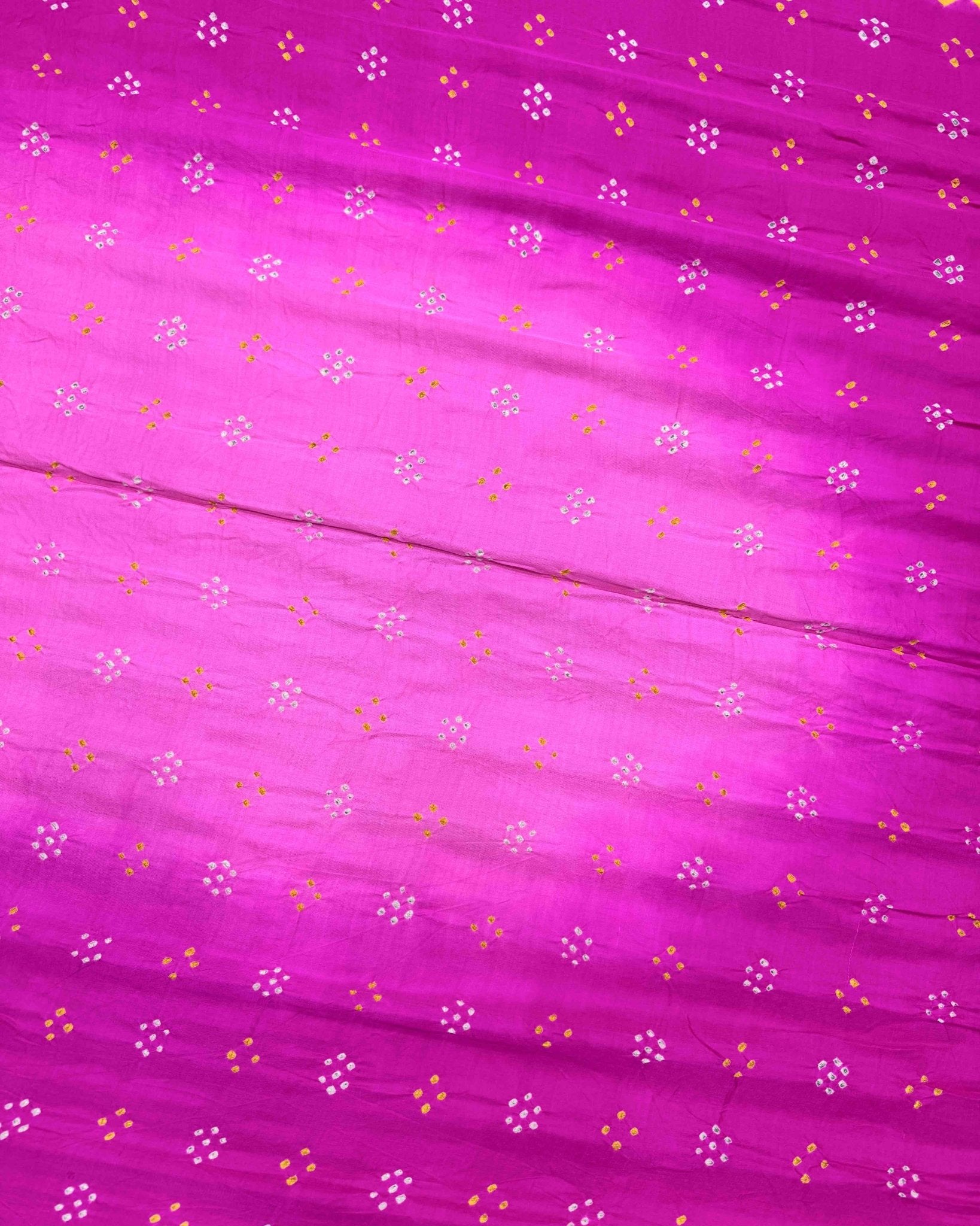 Pink Shaded Gaji Silk Bandhani Saree - SindhoiPatolaArt