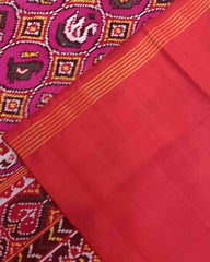 Pink & Small Circle Narikunj Patola Saree - SindhoiPatolaArt