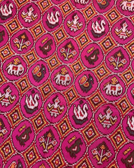 Pink & Small Circle Narikunj Patola Saree - SindhoiPatolaArt