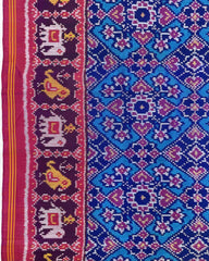 Pink & Turquoise Navratan Designer Patola Saree - SindhoiPatolaArt