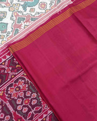 Pink & White Big Figure Narikunj Designer Patola Saree - SindhoiPatolaArt
