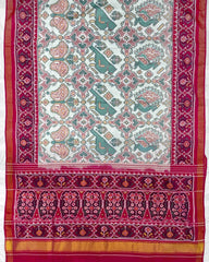 Pink & White Big Figure Narikunj Designer Patola Saree - SindhoiPatolaArt