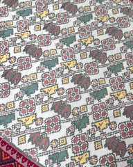 Pink & White Leheriyan Flower Narikunj Designer Patola Saree - SindhoiPatolaArt