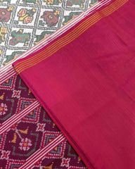 Pink & White Narikunj Designer Patola Saree - SindhoiPatolaArt