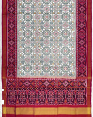 Pink & White Navratan Patola Saree - SindhoiPatolaArt