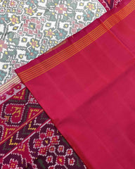 Pink & White Navratan Patola Saree - SindhoiPatolaArt