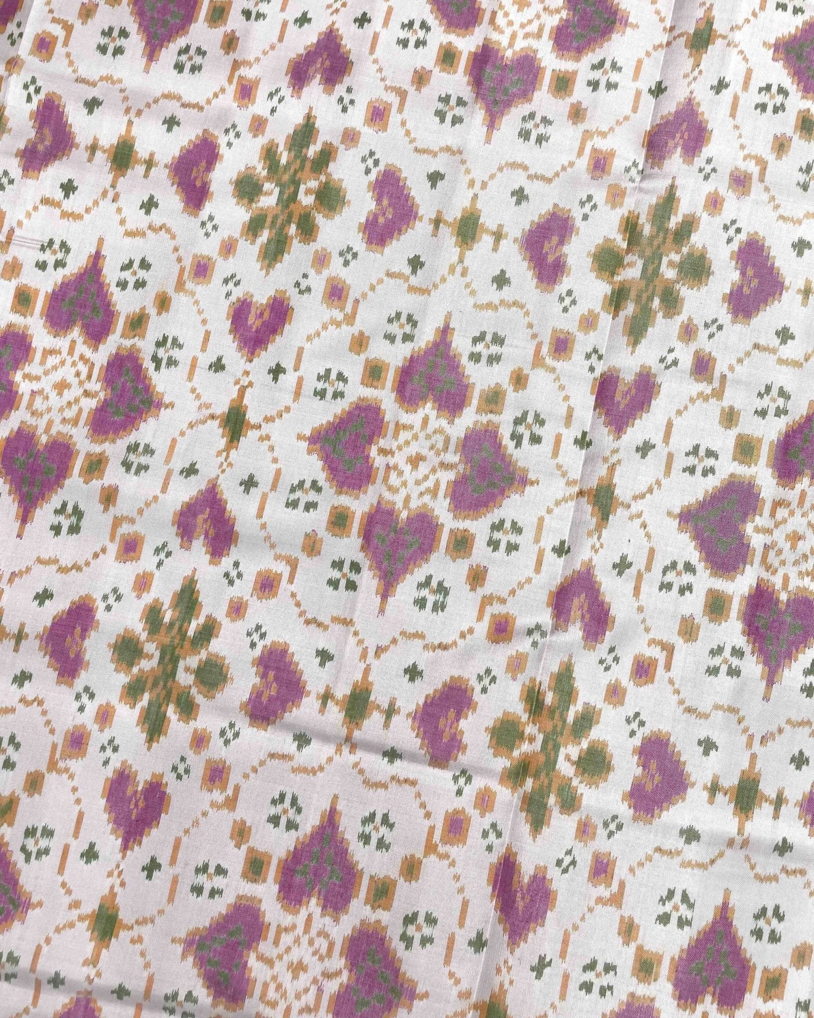 Pink & White New Chhabdi Design Patola Saree - SindhoiPatolaArt