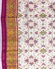 Pink & White New Chhabdi Design Patola Saree - SindhoiPatolaArt